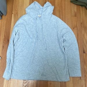 Loft hooded t shirt light blue grayish color